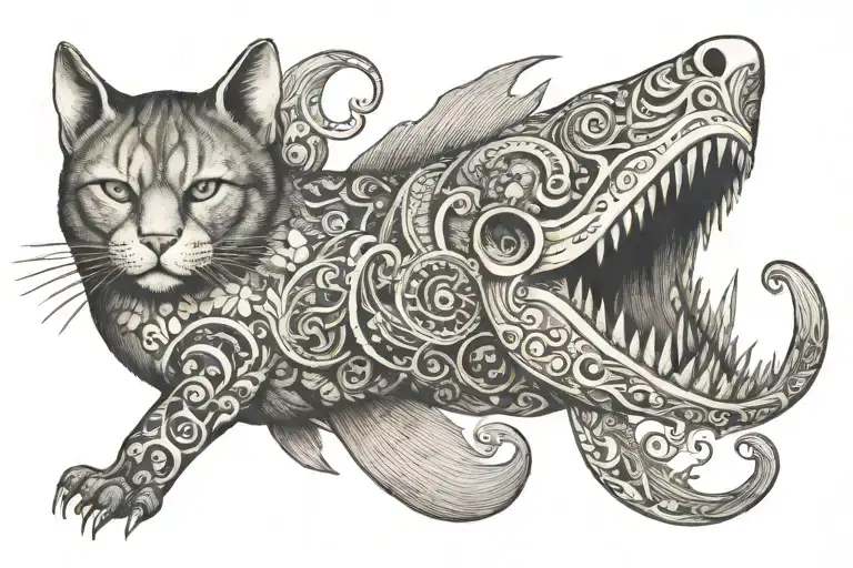 scrimshaw pattern etched tattoo design idea