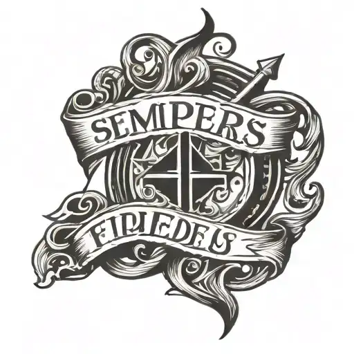 Semper Fidelis in tribal font  tattoo design idea