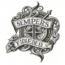 Semper Fidelis in tribal font  tattoo design idea