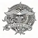 Semper Fidelis in tribal font  tattoo design idea