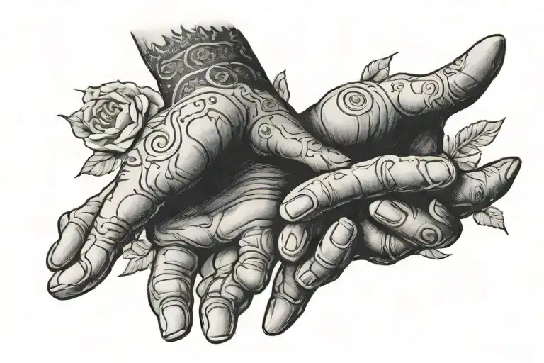 the creation hands pointing tattoo design idea