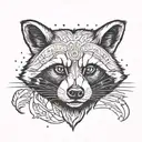 trash panda face tattoo design idea