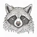 trash panda face tattoo design idea