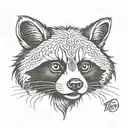trash panda face tattoo design idea