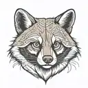 trash panda face tattoo design idea