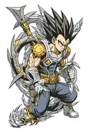 vegeta with kingdom hearts keyblades somewhere in the picture and a phoenix tattoo design idea