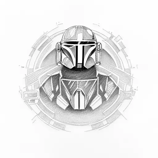 motorcycle with mandalorian tattoo design idea