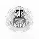 motorcycle with mandalorian tattoo design idea