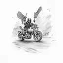 motorcycle with mandalorian tattoo design idea