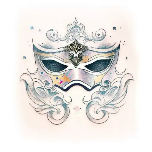 Venetian Mask using numbers tattoo design idea