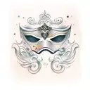 Venetian Mask using numbers tattoo design idea