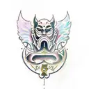 Venetian Mask using numbers tattoo design idea