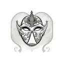 Venetian Mask using numbers tattoo design idea