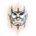 Venetian Mask using numbers tattoo design idea