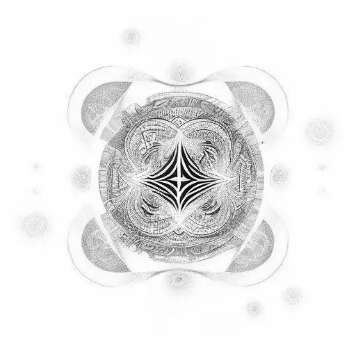 Psychedelic trance music inspired tattoo incorporating elements like music notes, speakers, and abstract patterns tattoo design idea