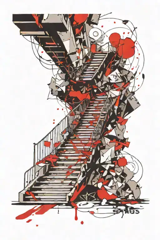 Heaven stairs leading tattoo design idea