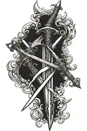 crossed swords tattoo design idea