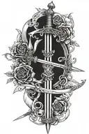 crossed swords tattoo design idea