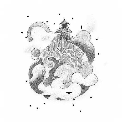 draws breath above clouds of wanders and surfs upon sound waves tattoo design idea
