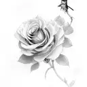 combine mockingbird with roses with mockingbird being the main theme tattoo design idea
