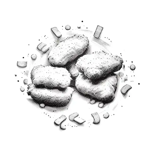 Pac-Man, chicken nuggets, and French fries.  tattoo design idea