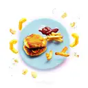 Pac-Man, chicken nuggets, and French fries.  tattoo design idea