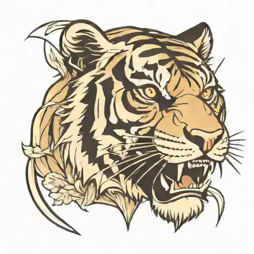 tiger head tattoo design idea