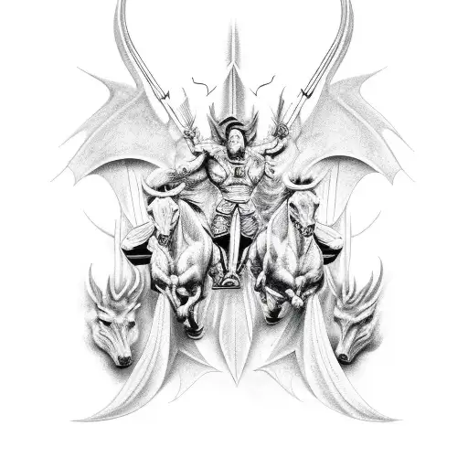 four horsemen of apocalypse evil tattoo design idea