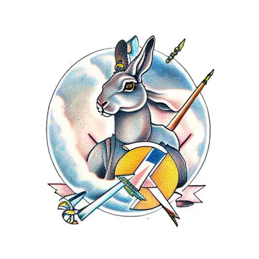 Sagittarius with rabbit tattoo design idea