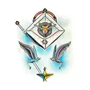 Sagittarius with rabbit tattoo design idea