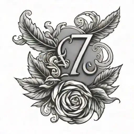 number 47 with laurel wreath wrapped tattoo design idea
