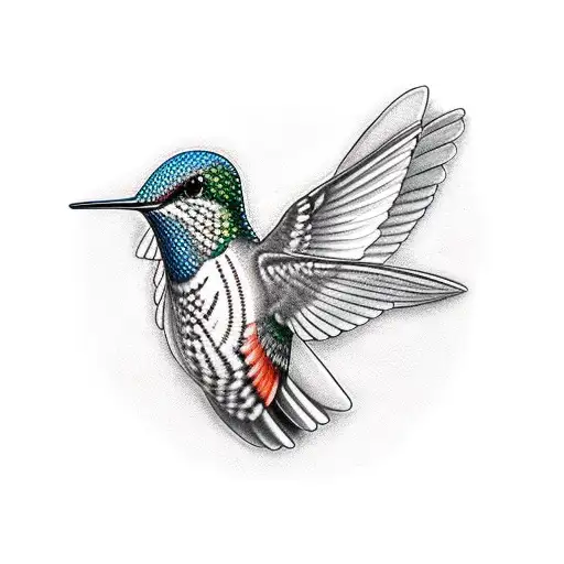 memorial hummingbird lillies tattoo design idea