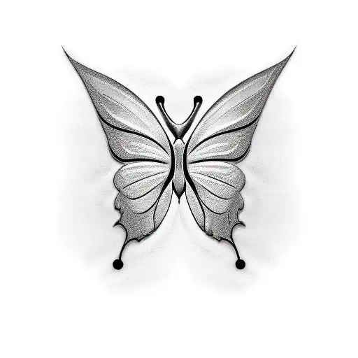 butterfly itself in the shape of the letter J, with the wings forming the curves of the letter.  tattoo design idea