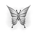butterfly itself in the shape of the letter J, with the wings forming the curves of the letter.  tattoo design idea