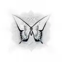 butterfly itself in the shape of the letter J, with the wings forming the curves of the letter.  tattoo design idea