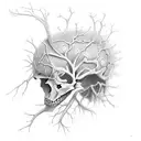 neuron synapse skeleton tattoo design idea