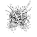 neuron synapse skeleton tattoo design idea