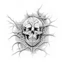 neuron synapse skeleton tattoo design idea