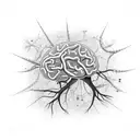 neurons brain skeleton university tattoo design idea