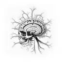 neurons brain skeleton university tattoo design idea