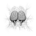 neurons brain skeleton university tattoo design idea