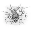neurons brain skeleton university tattoo design idea