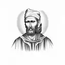 St. Jude Thaddeus with a red cardinal above him holding a breast cancer awareness ribbon tattoo design idea