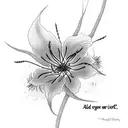 red spider lily with quote in japanese set your heart ablaze  tattoo design idea