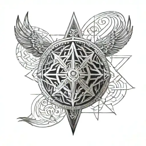 Annunaki god Enlil tattoo design idea