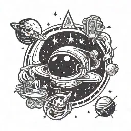 outer space mental illness ADHD tattoo design idea