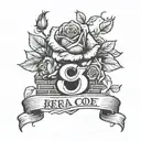 973 area code surrounded by brick wall with roses on it  tattoo design idea