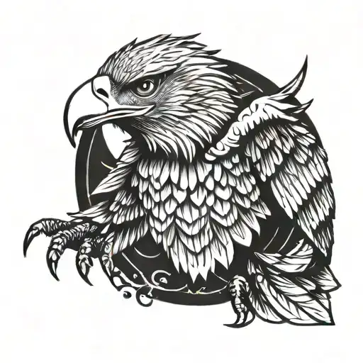 eagle spreading its wings tattoo design idea