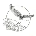eagle spreading its wings behind the earth tattoo design idea