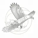 eagle spreading its wings behind the earth tattoo design idea